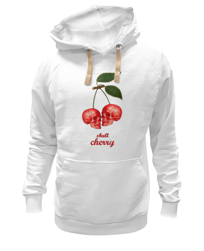 

Худи унисекс Printio skull cherry белое L, Белый, skull cherry
