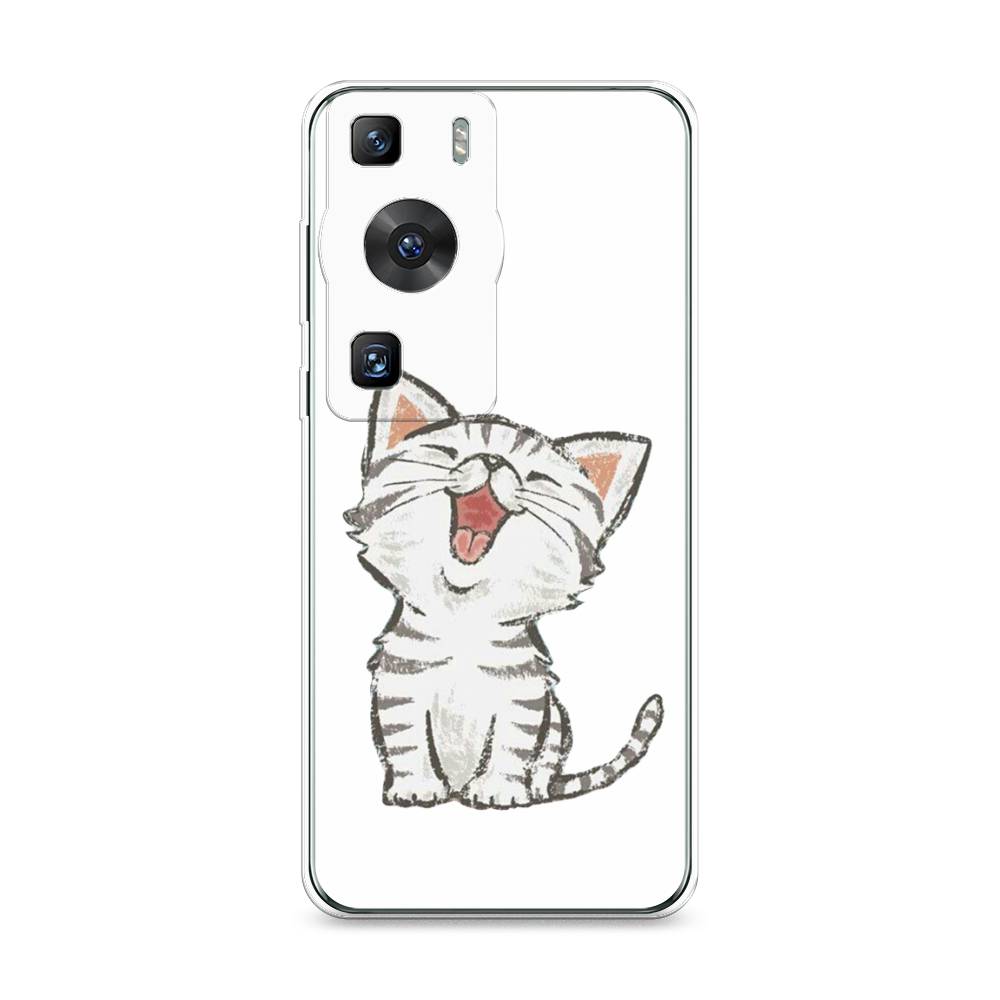 

Силиконовый чехол "Котенок рисованный" на Huawei P60, Серый;прозрачный;белый