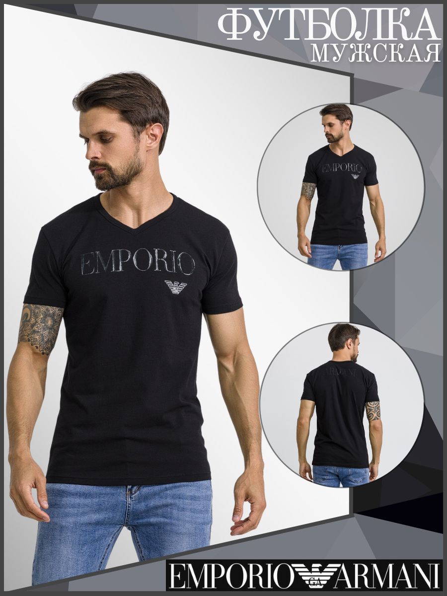 

Футболка мужская Emporio Armani 110810_CC716 черная 50 RU, Черный, 110810_CC716