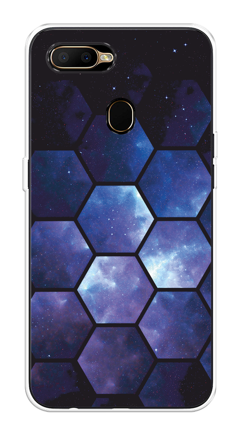 

Чехол на Oppo A5s "Соты космос", Черный;фиолетовый, 252350-1