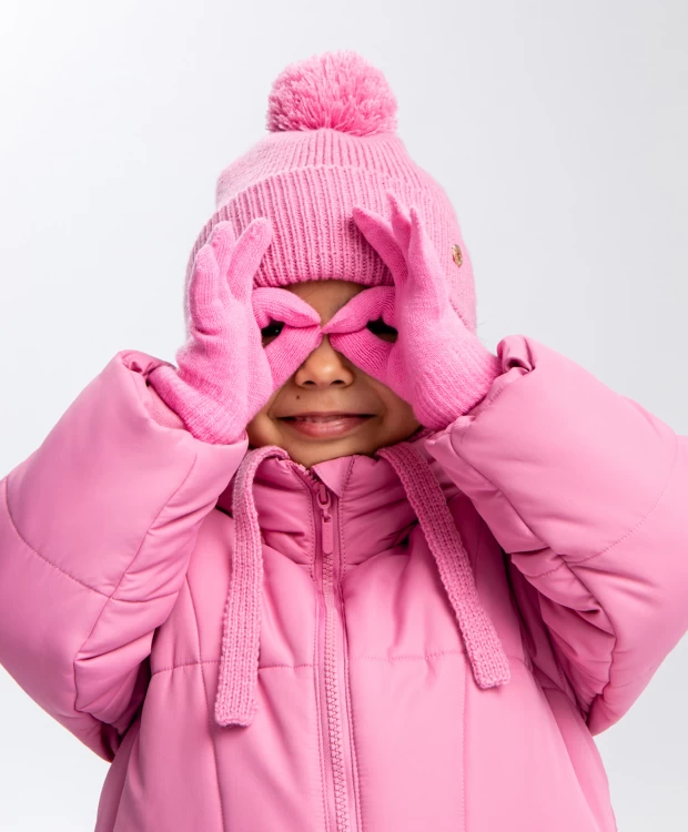 Перчатки детские Button Blue 223BBGX76024900, розовый, 16