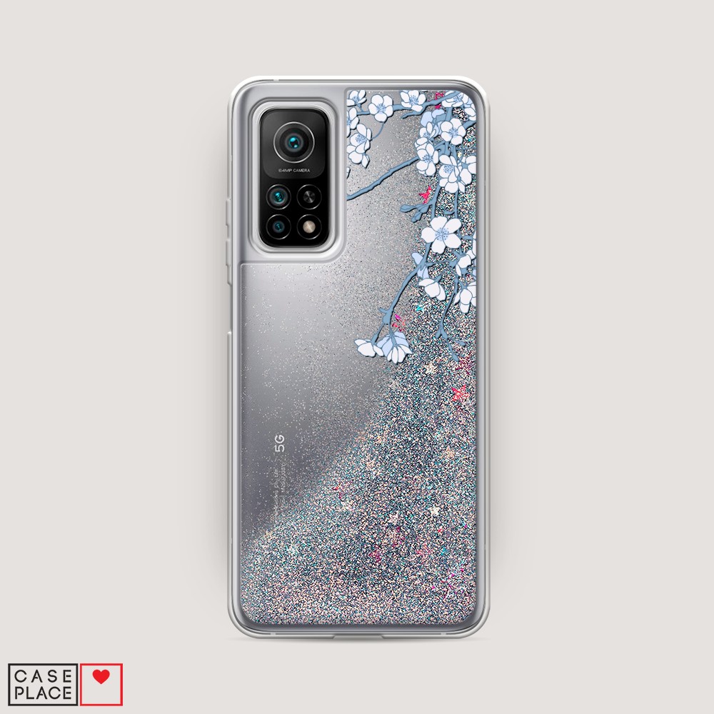 

Жидкий чехол с блестками "Цветочная фантазия 3" на Xiaomi Mi 10T