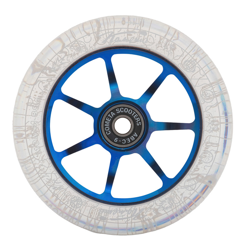 Колесо для трюкового самоката Комета Старт Прозрачный / Синий хром