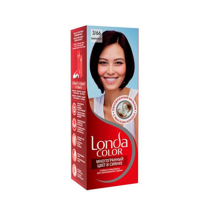 Краска для волос Лонда колор Многогранный цвет и сияние 366 баклажан краб для волос хелен колор прямой 9 см микс