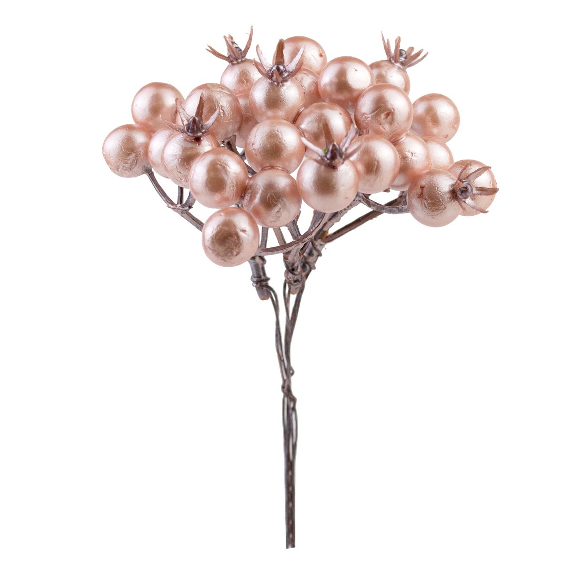 Композиция Азалия Декор Набор веток с ягодами на вставках темно-розовая 13 см 3 шт
