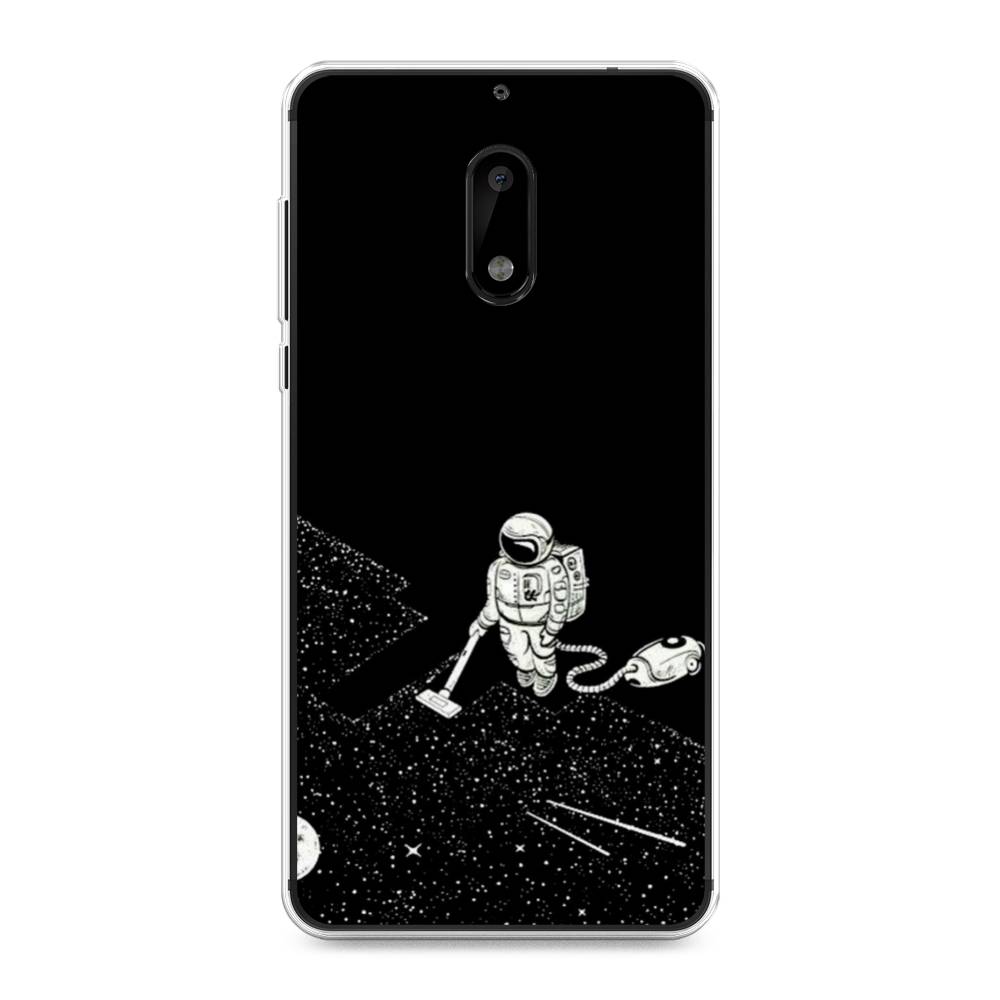 

Чехол Awog на Nokia 6 / Нокиа 6 "Космонавт с пылесосом", Белый, 120350-4