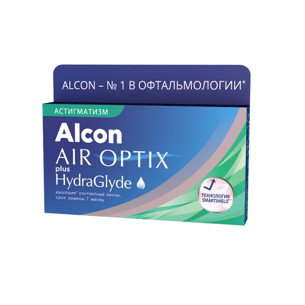 

Контактные линзы AIR OPTIX plus HydraGlyde For Astigmatism 3 шт 8.7 (-0.25) -2.25 180