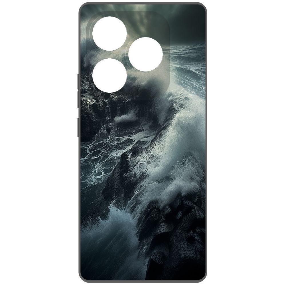 

Чехол-накладка Krutoff Soft Case Шторм для Itel S23+ черный