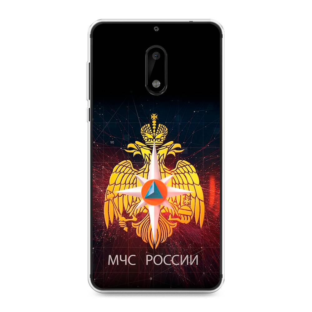 

Чехол Awog на Nokia 6 / Нокиа 6 "МЧС России", Черный;желтый;красный, 120350-5