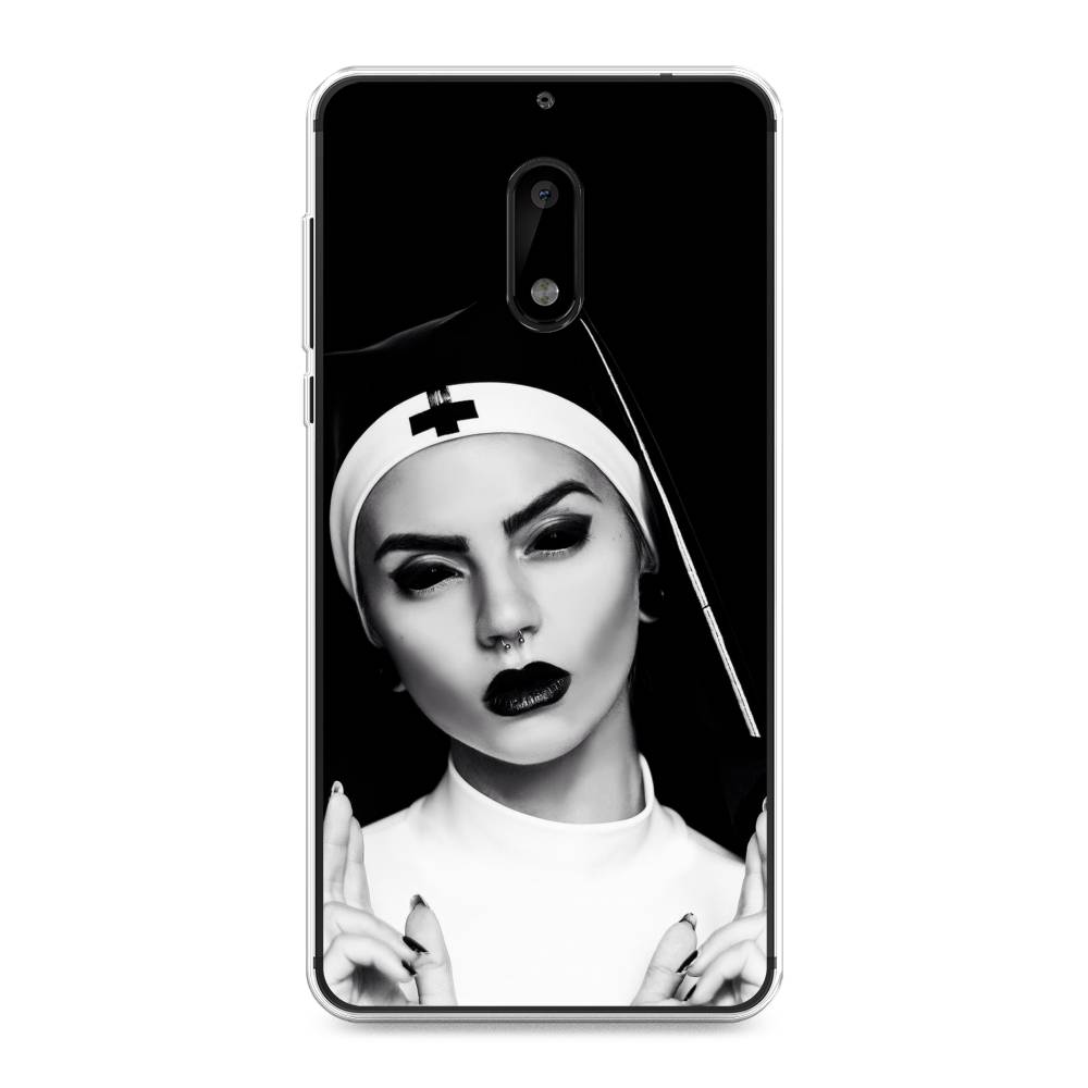

Чехол Awog на Nokia 6 / Нокиа 6 "Черная монашка", Серый;черный, 120350-9