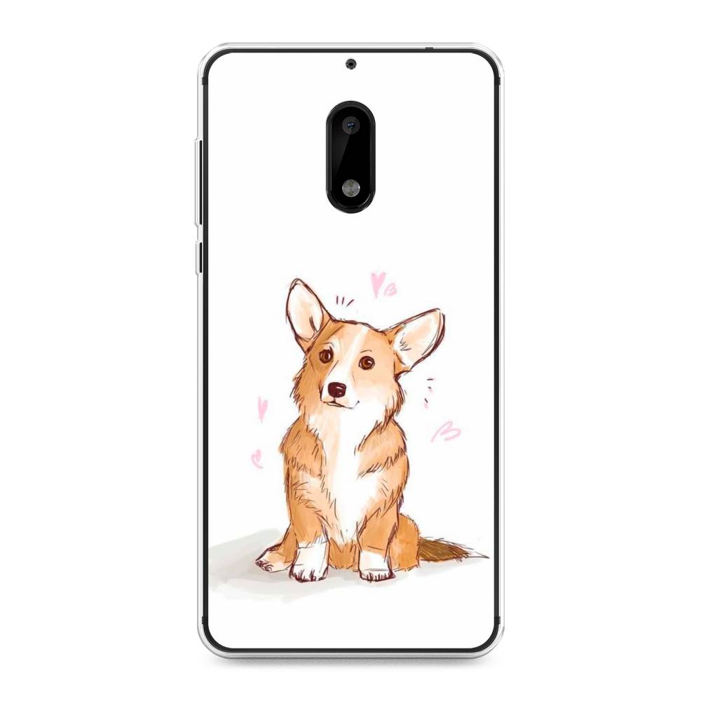 

Чехол Awog на Nokia 6 / Нокиа 6 "Корги любовь", Бежевый;белый, 120350-1