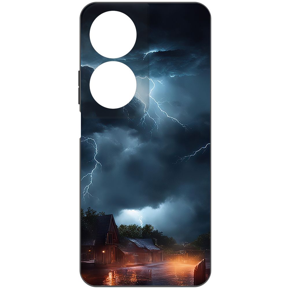 

Чехол-накладка Krutoff Soft Case Ночная гроза для Honor X7b черный