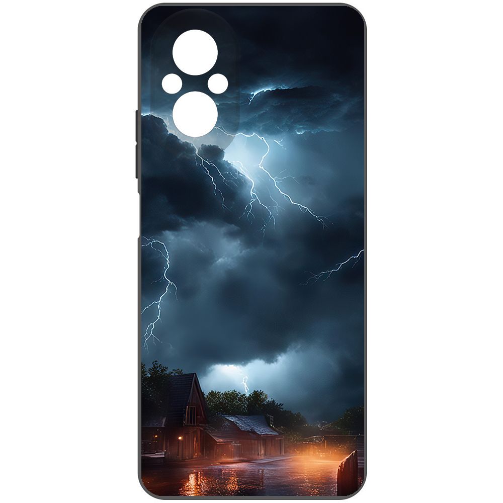 Чехол-накладка Krutoff Soft Case Ночная гроза для Realme C67 черный