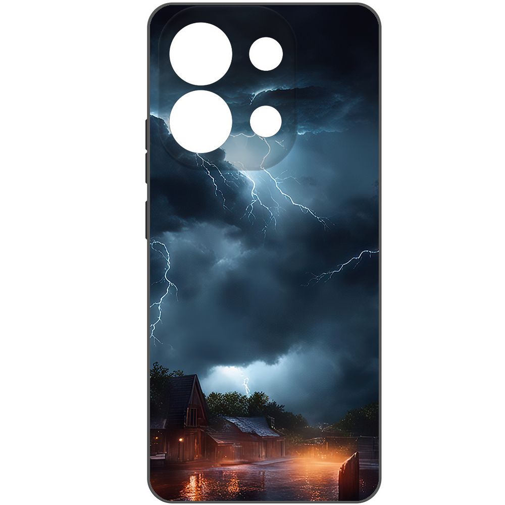 

Чехол-накладка Krutoff Soft Case Ночная гроза для Xiaomi Redmi Note 13 4G черный