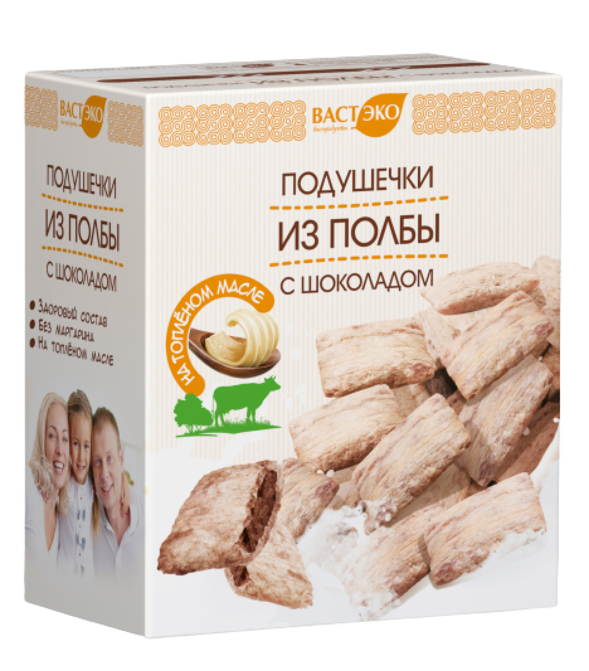 

Подушечки из полбы Вастэко с шоколадом 200 г
