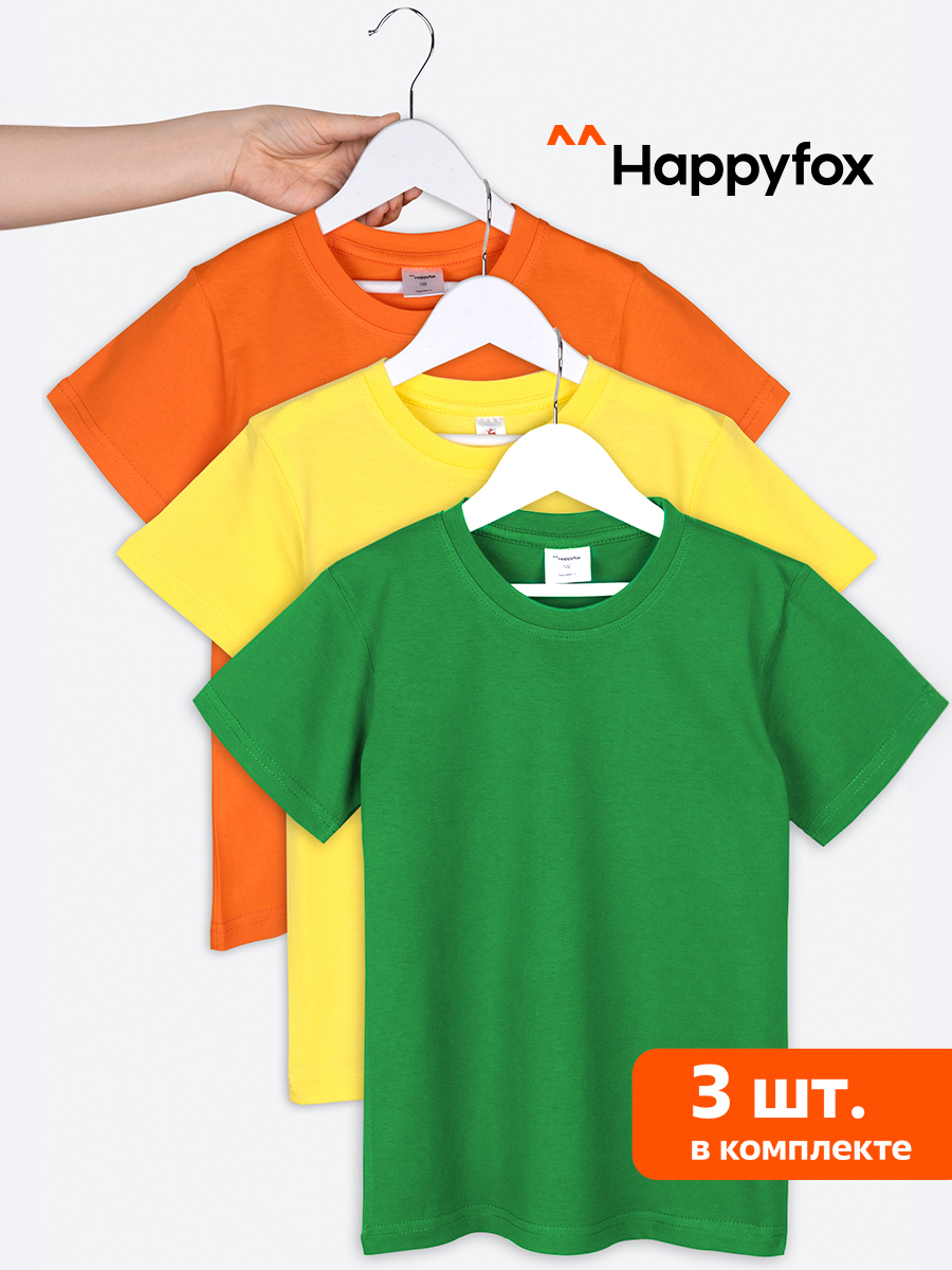 

Футболка детская Happy Fox HF5501N3, оранжевый желтый зеленый, 116, HF5501N3