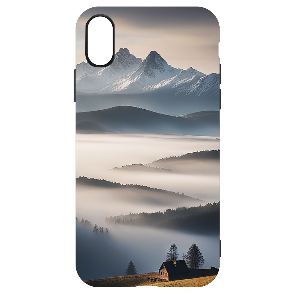 

Чехол-накладка Krutoff Soft Case Туман для iPhone X черный