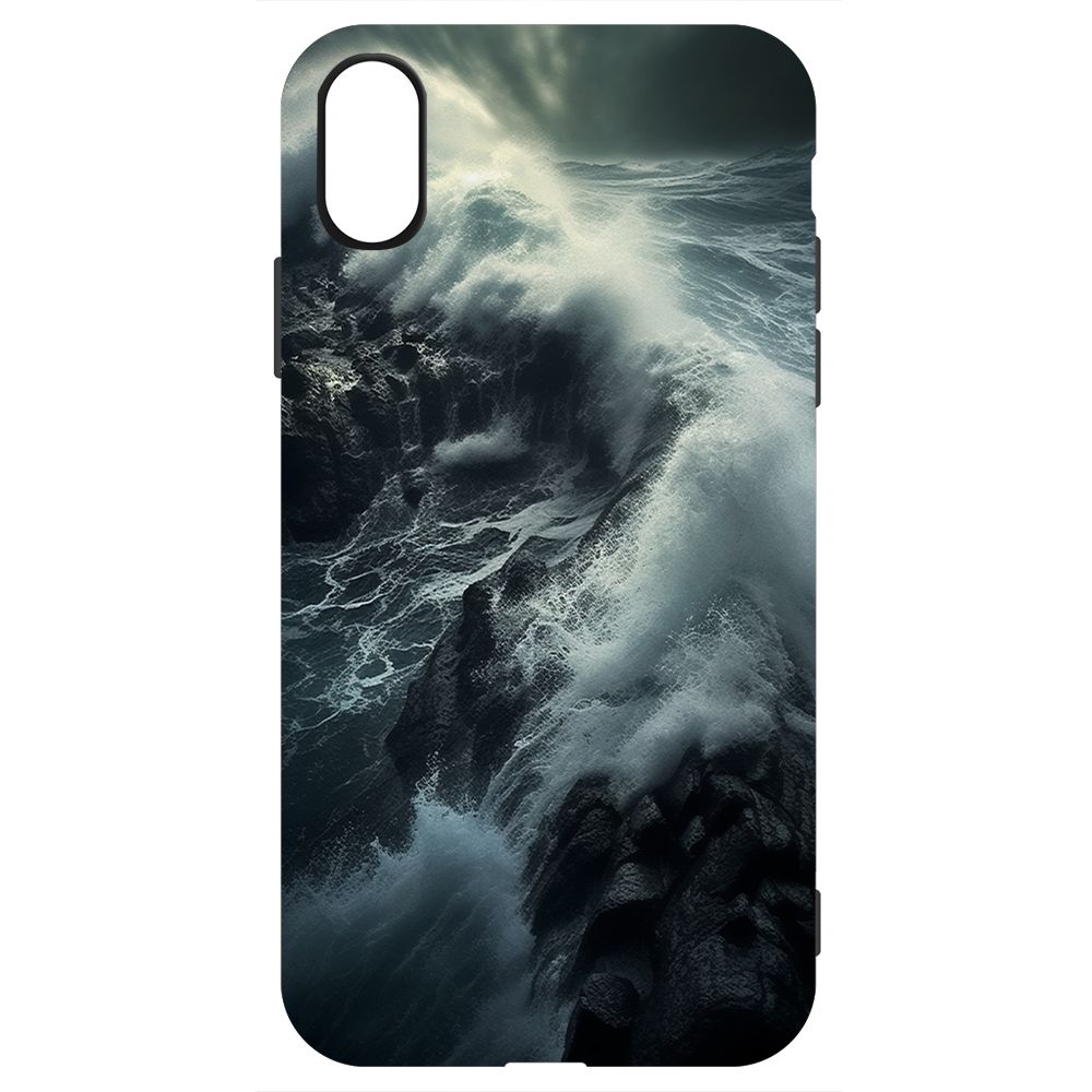 

Чехол-накладка Krutoff Soft Case Шторм для iPhone X черный
