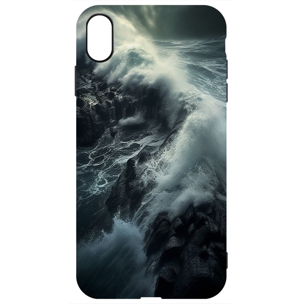

Чехол-накладка Krutoff Soft Case Шторм для iPhone XS Max черный