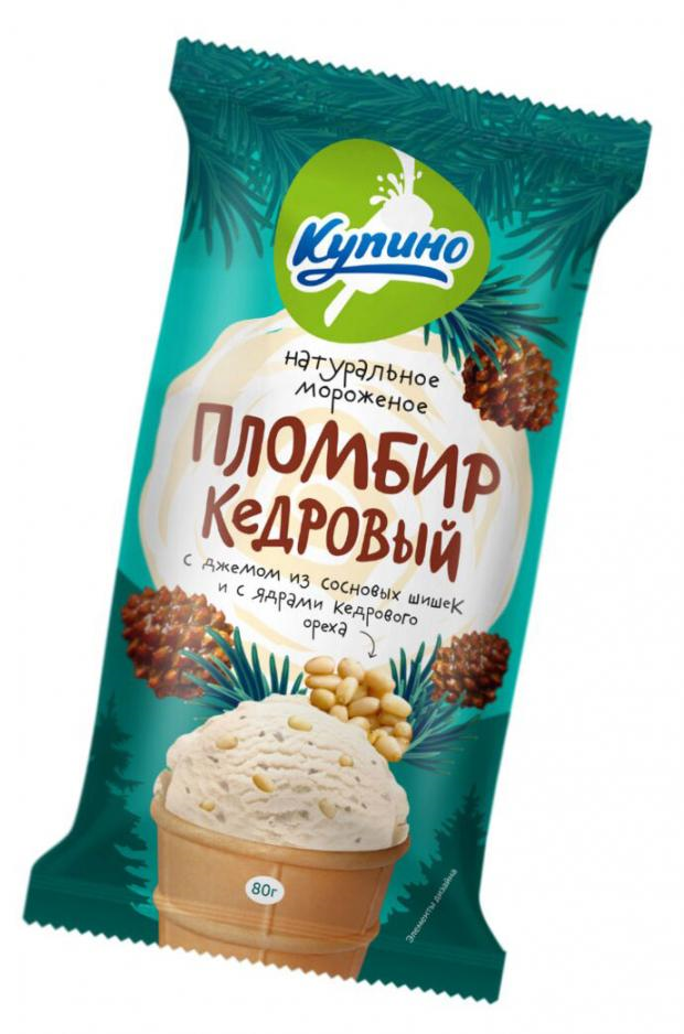 

Мороженое пломбир Купино с джемом из сосновых шишек с ядрами кедрового ореха 12% БЗМЖ 80 г