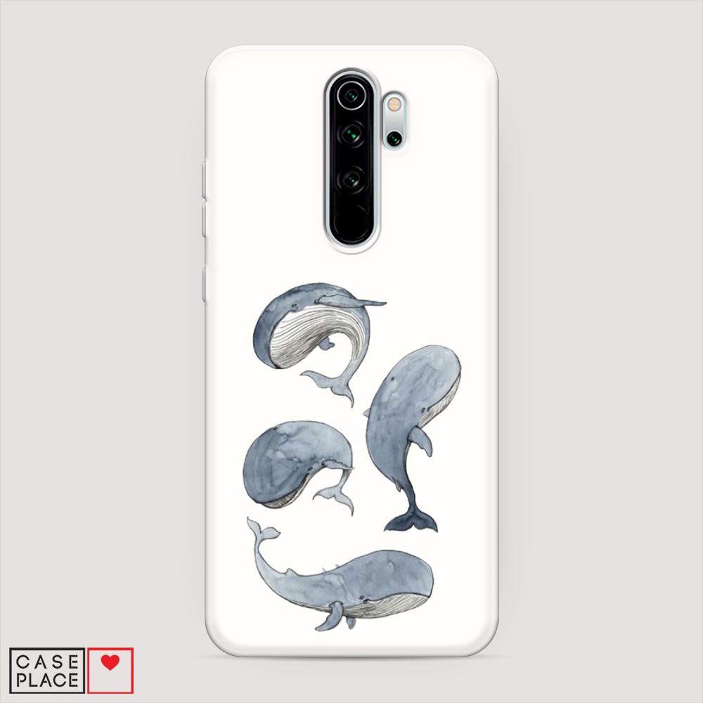 

Матовый силиконовый чехол "Киты" на Xiaomi Redmi Note 8 Pro