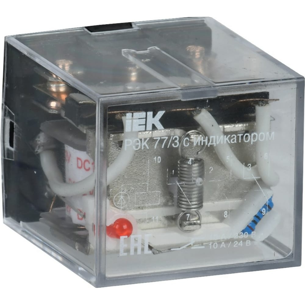 

Реле IEK РЭК77/3 LY3 с индикацией 10А 12В DC RRP10-3-10-012D-LED