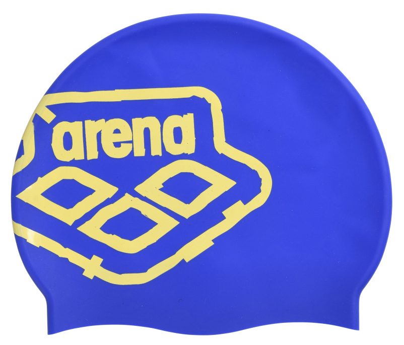 фото Шапочка для плавания arena team stripe cap (синий с желтым) 001463/107