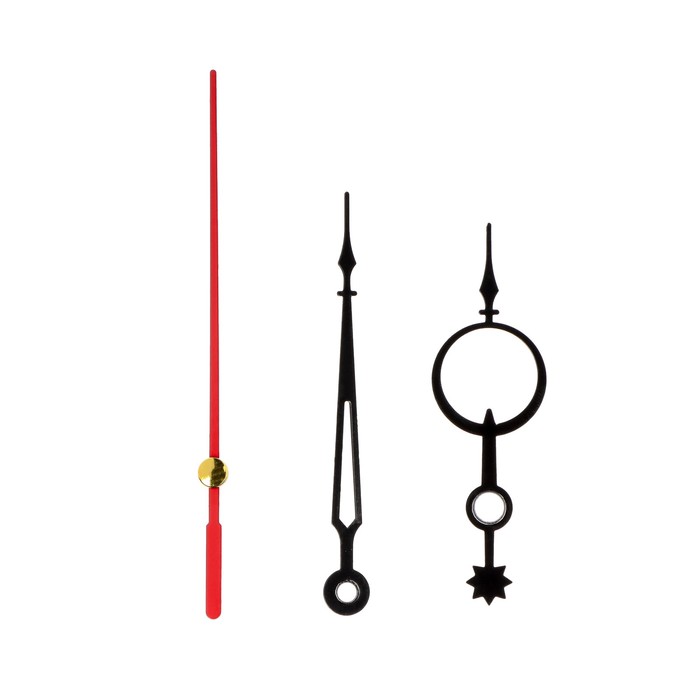 

Комплект из 3-х стрелок для часов 55/77/77 мм, фасовка 10 шт, черные (10 шт.)