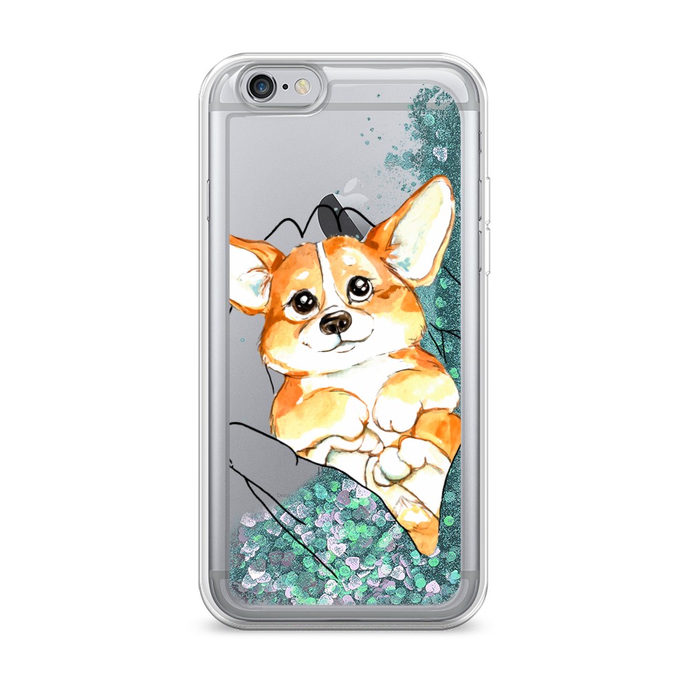 

Жидкий чехол с блестками "Корги в ладошках" на Apple iPhone 6S, 0104S95-1