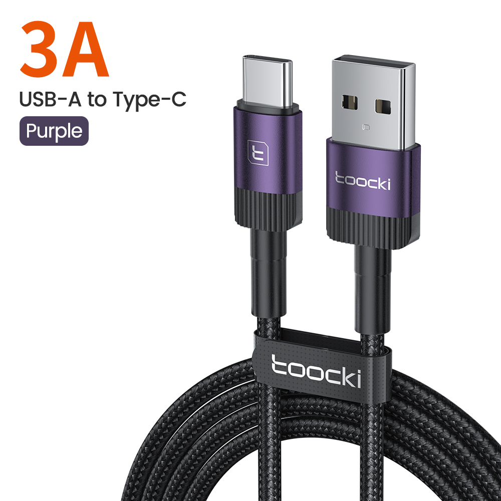 Кабель USB Type-C-USB Toocki 1 м фиолетовый, черный