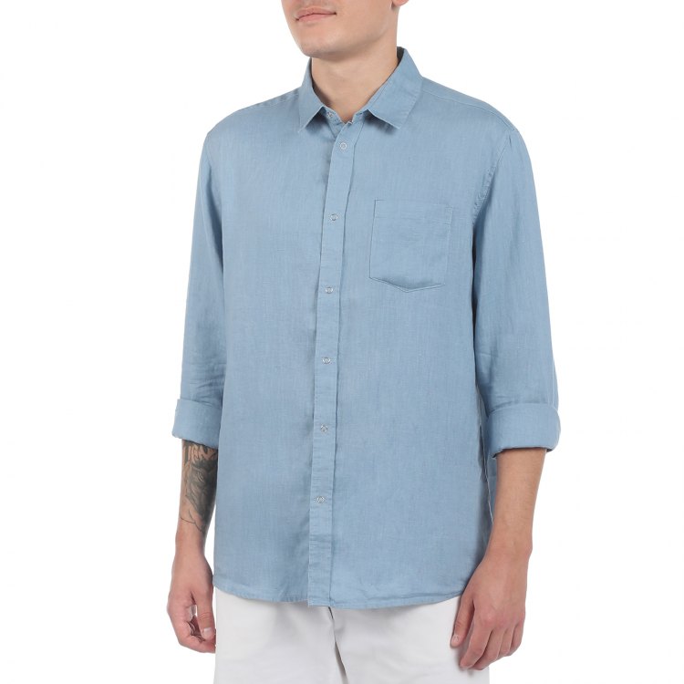 

Рубашка мужская Maison David SHIRT голубая 2XL, Голубой, SHIRT