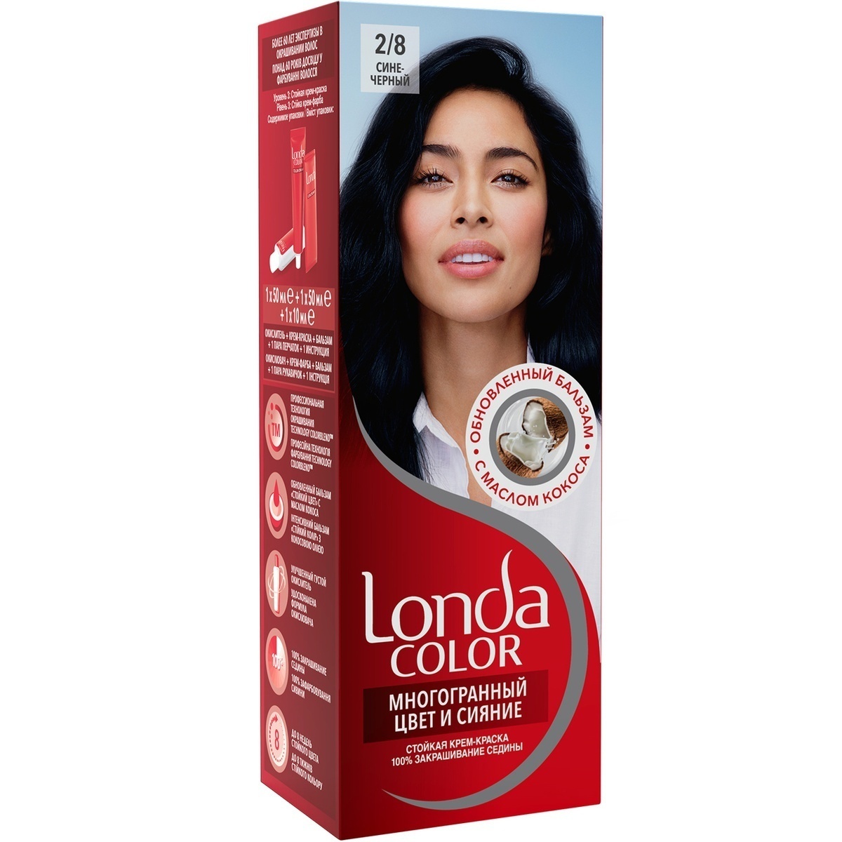 Краска для волос Лонда колор Многогранный цвет и сияние Сине-черный 28 краб для волос хелен колор прямой 9 см микс