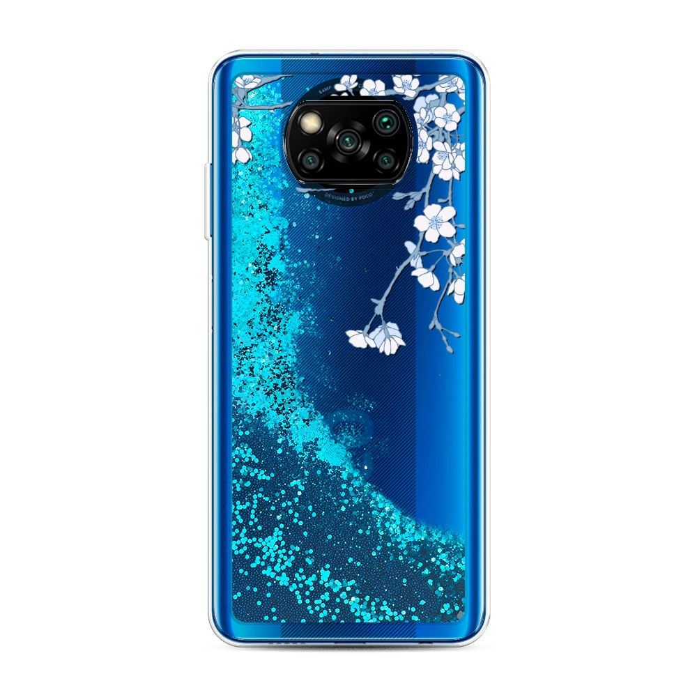 

Жидкий чехол с блестками "Цветочная фантазия 3" на Xiaomi Poco X3 NFC, 39293-1