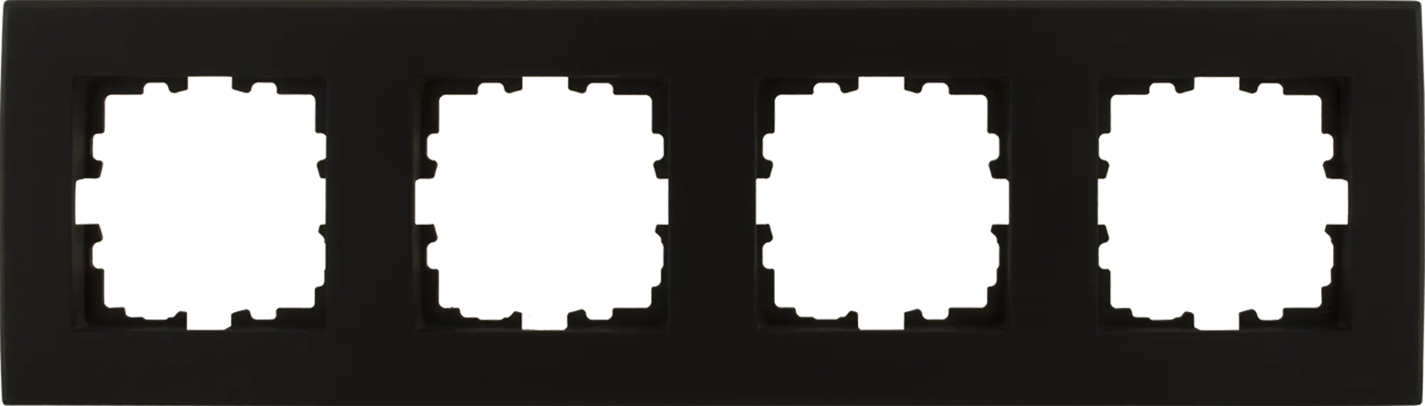 Рамка для розеток и выключателей Lexman Виктория плоская 4 поста цвет чёрный сетевой переходник плоский тефаль proconnect чёрный