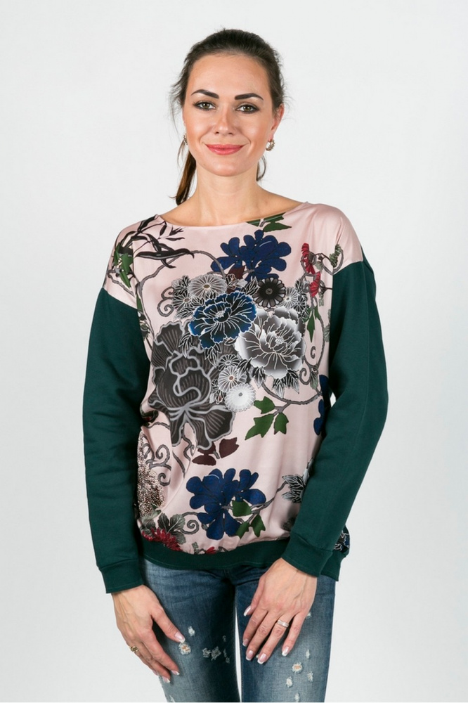

Свитшот женский Twin-Set Jeans J2A4RF зеленый S, J2A4RF