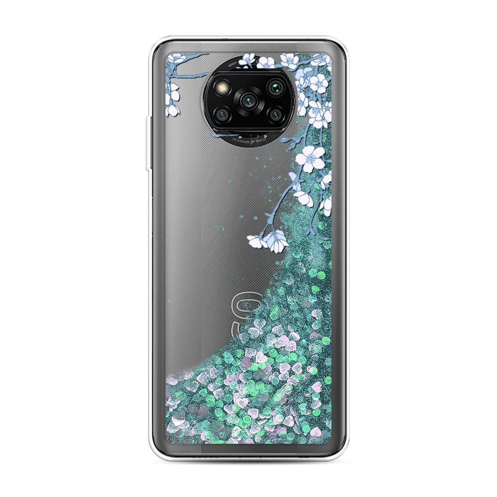 

Жидкий чехол с блестками "Цветочная фантазия 3" на Xiaomi Poco X3 Pro, 310695-1