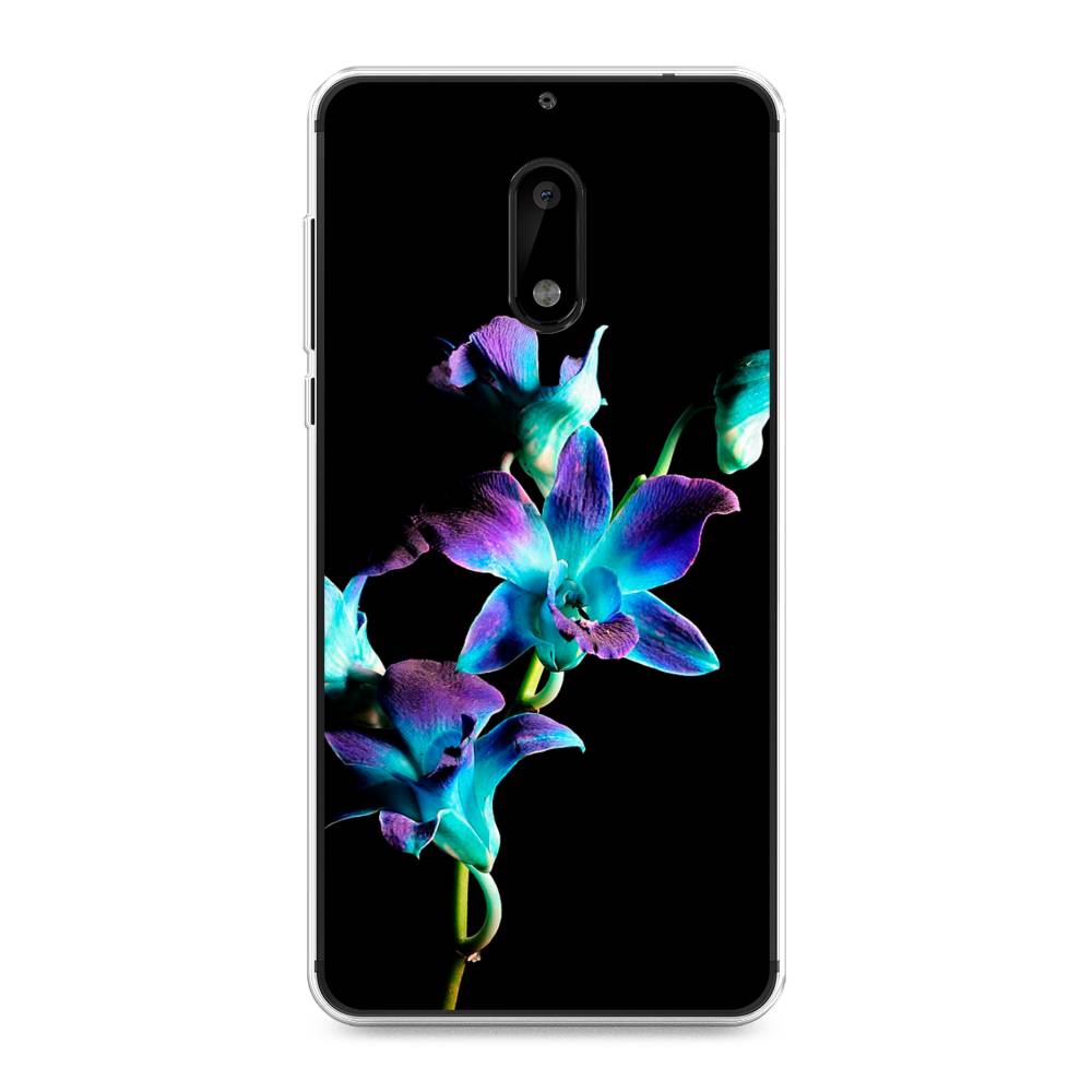 фото Чехол awog "синий цветок на черном" для nokia 6