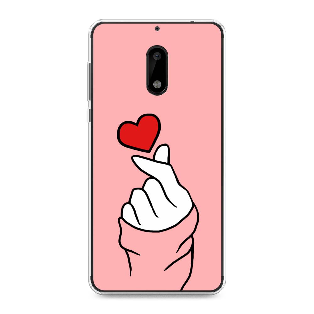 

Чехол Awog на Nokia 6 / Нокиа 6 "Милое сердечко", Белый;красный;черный, 120350-7