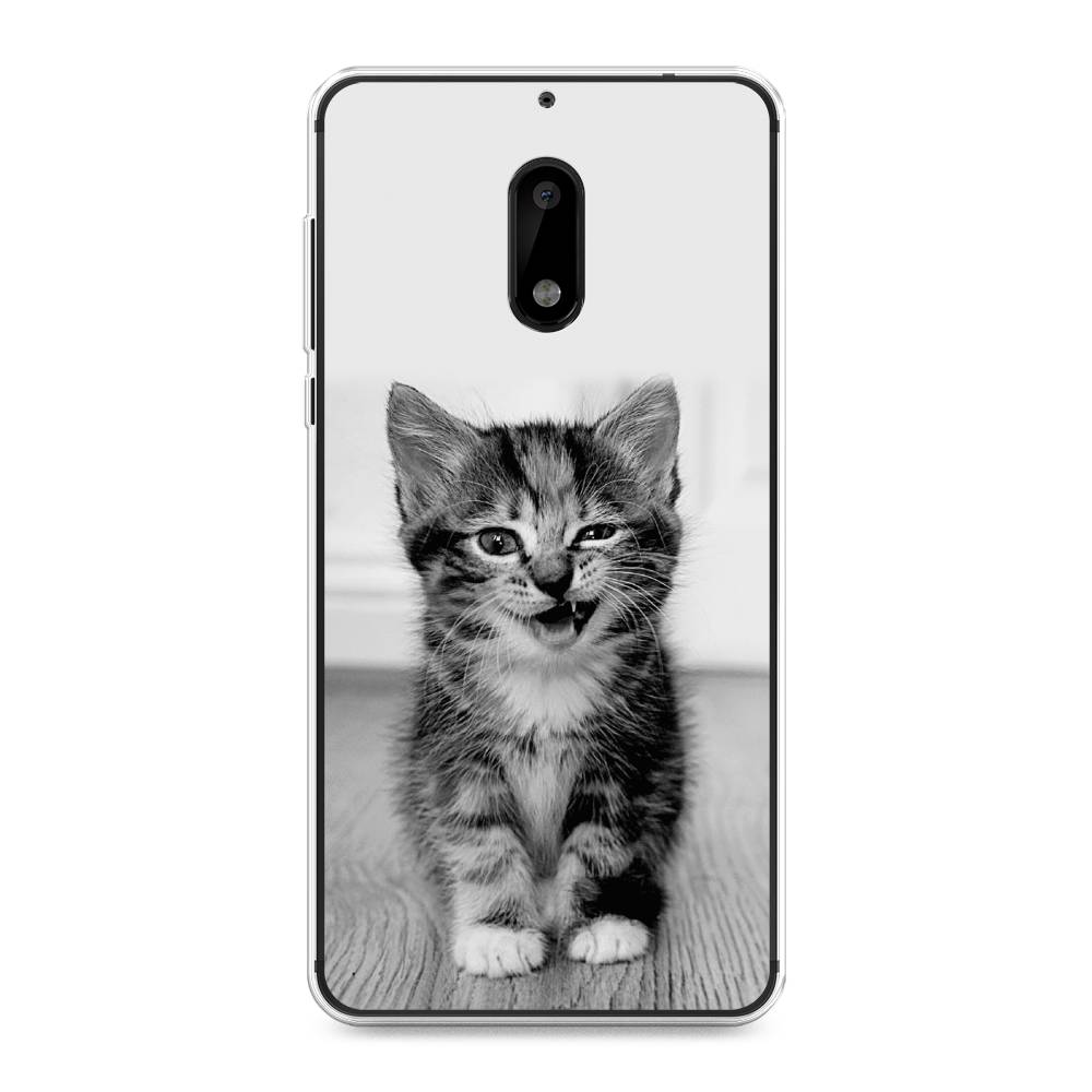 

Чехол Awog на Nokia 6 / Нокиа 6 "Подмигивающий котенок", Черный;серый, 120350-1