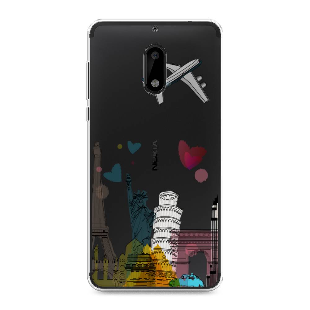 

Чехол Awog на Nokia 6 / Нокиа 6 "Самолет путешествий", Желтый, 120350-10