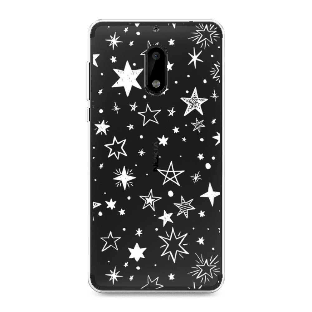 

Чехол Awog на Nokia 6 / Нокиа 6 "Звездочки графика белая", Прозрачный;белый, 120350-7