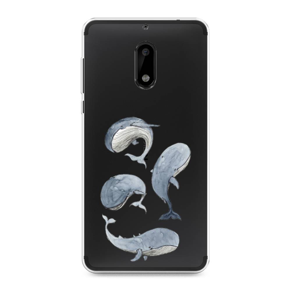 

Чехол Awog на Nokia 6 / Нокиа 6 "Киты", Белый;прозрачный;голубой, 120350-1
