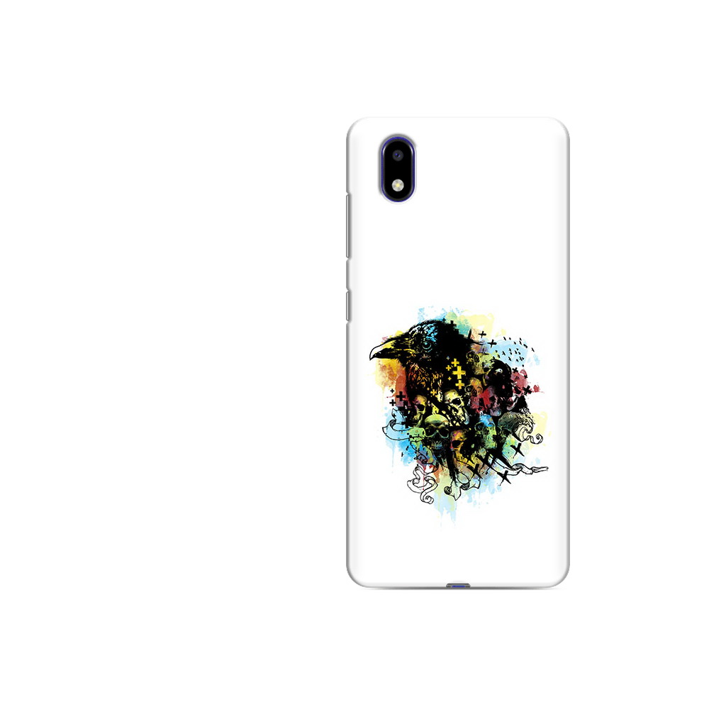 Чехол MyPads Tocco для ZTE Blade A31 Lite ворон и черепа (PT162823.461.273)