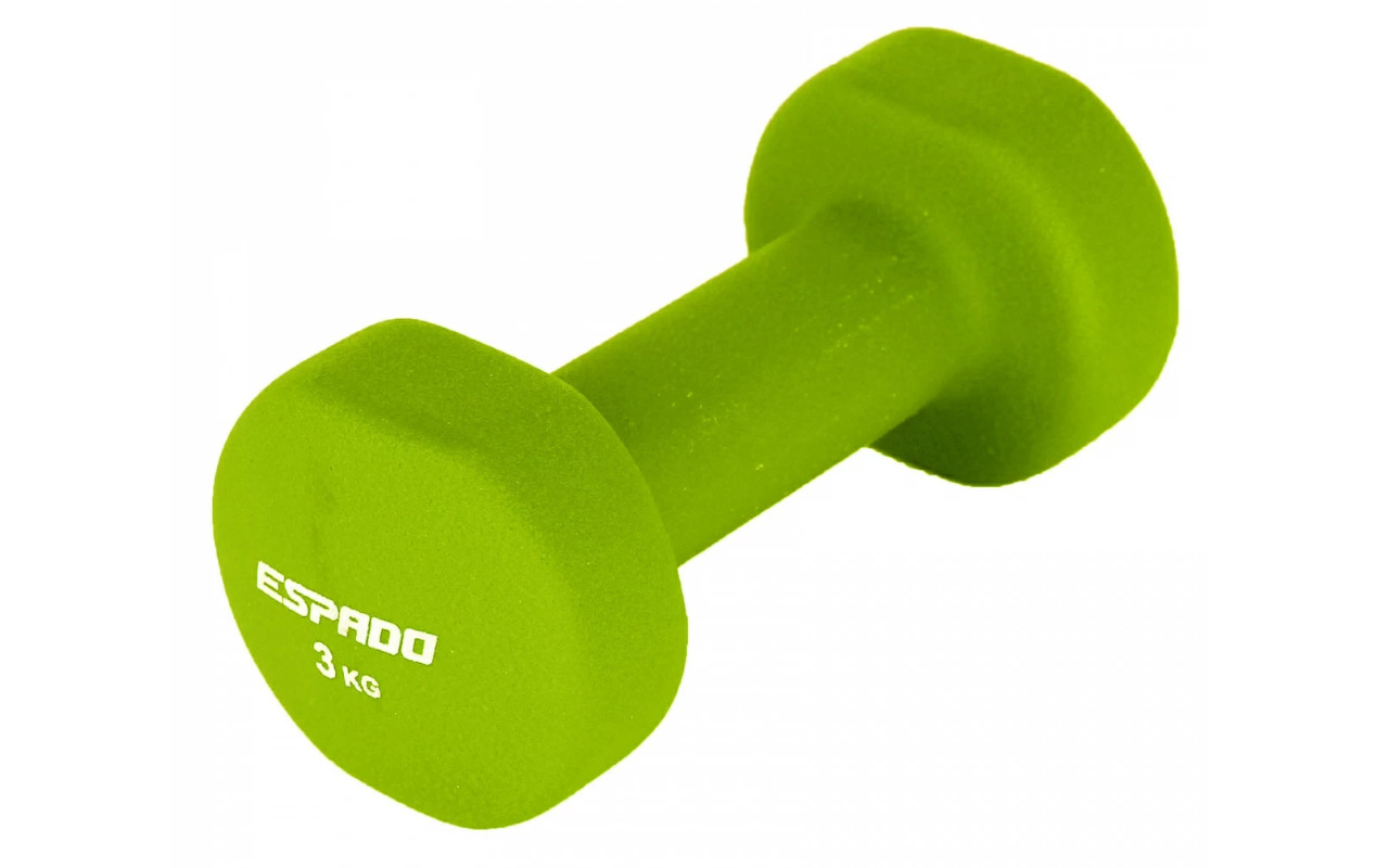 Гантель неопреновая ESPADO ES1115, 3 кг  (зеленый)