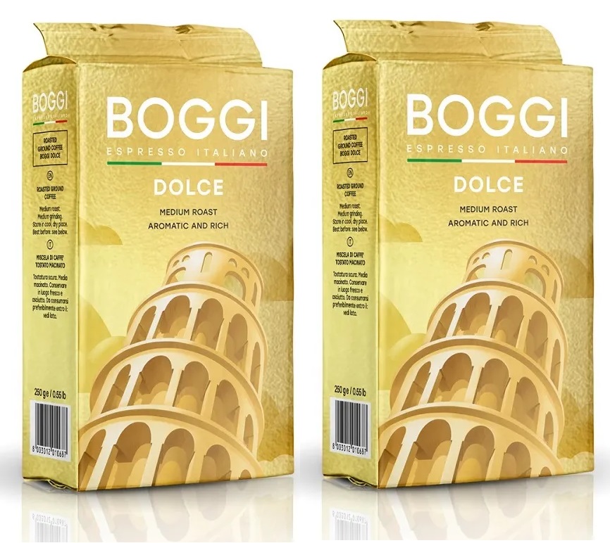 Кофе Boggi Dolce молотый, 2 шт х250 г