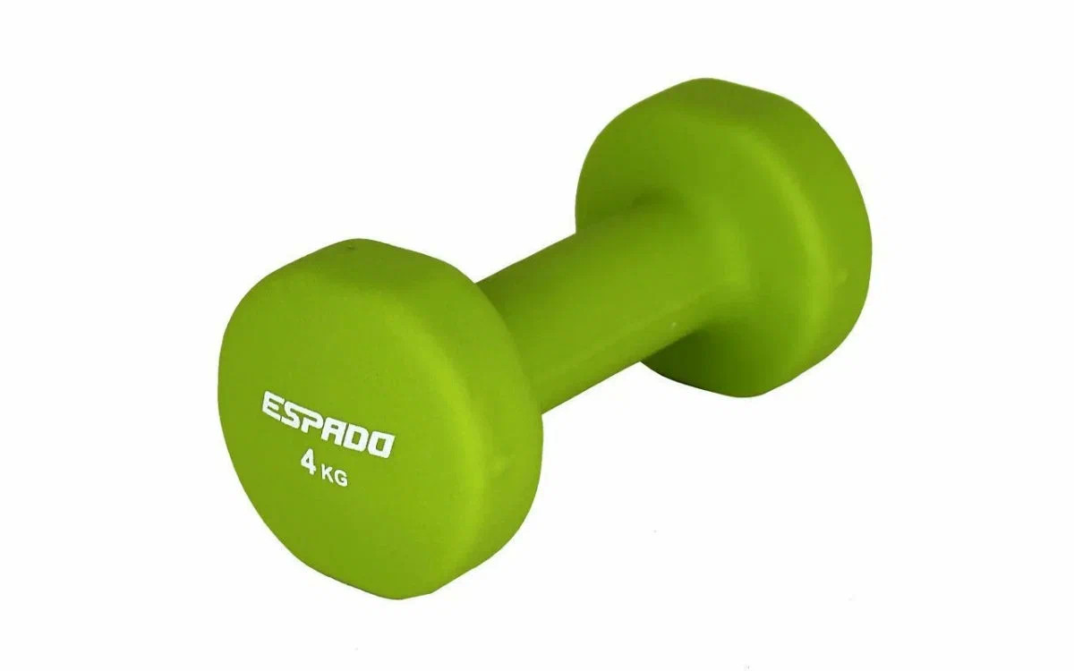 Гантель неопреновая ESPADO ES1115, 4 кг (зеленая)
