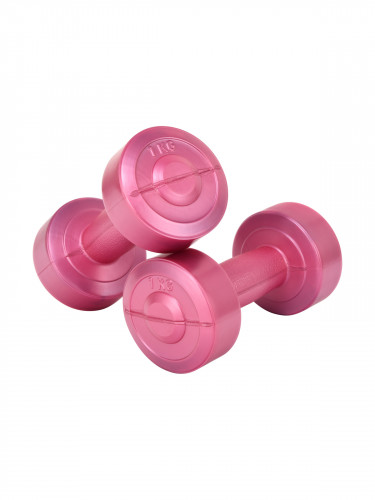 Неразборные гантели виниловые KETT-UP Gym Fitness 2 x 1 кг, розовый