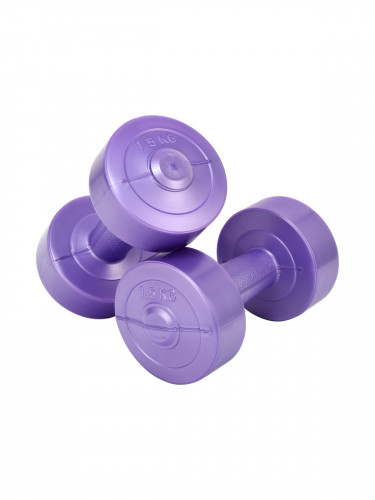 Неразборные гантели виниловые KETT-UP Gym Fitness 2 x 1,5 кг, фиолетовый