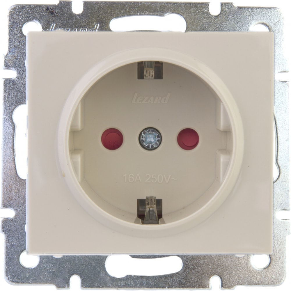

Розетка LEZARD RAIN с защитой от детей керамика крем 703-0388-124, Бежевый