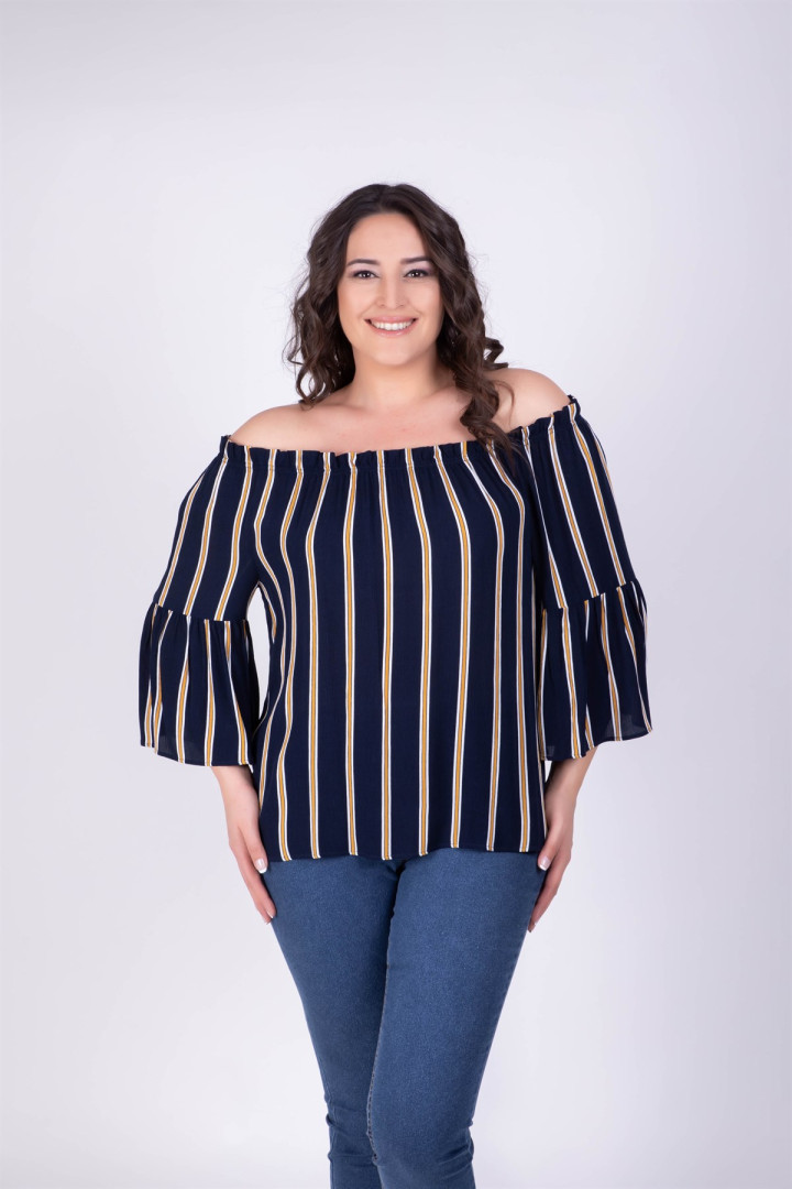 

Блуза женская My Line Moda 492 синяя 46 RU (товары доставляются из-за рубежа), Синий, 492